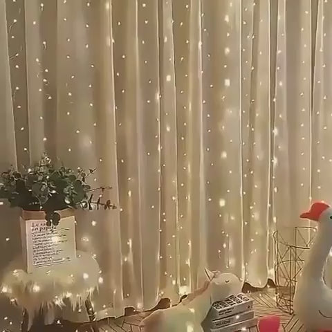 LUCES NAVIDAD CASCADA CORTINA 6 METROS
